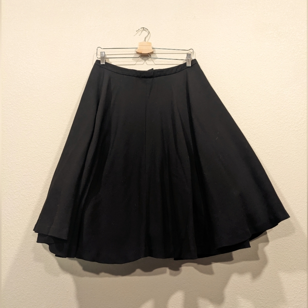 Anthropologie "elevenses" 4-layer Black wool circle skirt size 8